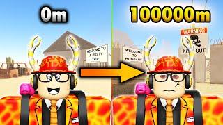 Reaching 100,000 meters in A Dusty Trip (Roblox A Dusty Trip)