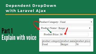 Dependent Drop down with Laravel Ajax | Part 1 - explain with voice