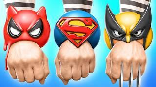 Wolverine vs Fake Superheroes! Sneaking into the Movies Challenge!