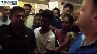 Sri Lanka National Players visit with the victims of the Meetotamulla tragedy