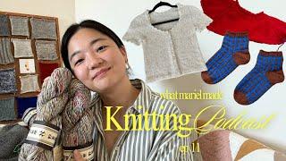 Knitting Podcast Ep. 11: Finished Amoretta Blouse, Grid Socks, a Semi-self drafted Sweater, and more