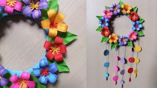 How to make colorful Wall Hanging Craft - DIY Paper Flower Wall decor craft idea