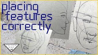 How to Draw a Portrait ::  Front View, Side View, 3/4 View
