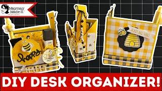 DIY Desk Organizer from CARD STOCK!  A Great Gift Idea or just for you!