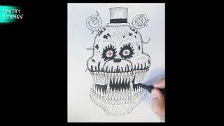 Как нарисовать кошмарного Фредбира ФнаФ, How to draw Nightmare Fredbear FnaF