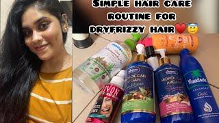 ️simple weekly hair care routine for dry,frizzy ,unmanageable hair️