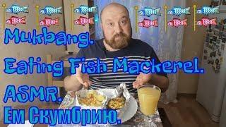 MUKBANG RUSSIA. EATING FISH MACKEREL. ASMR. EATING.