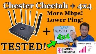 5G Cellular Router + Waveform 4x4 MIMO External Antenna - Fastest Speed & Ping - Chester Cheetah