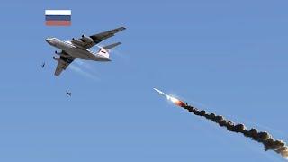 Scary Moment! Ukrainian Anti-air system Destroys Russian Il-76 Military Transport Plane, Crew killed