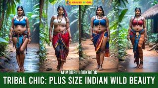 Tribal Chic: Plus Size Indian Wild Beauty Lookbook | AI Model Photoshoot