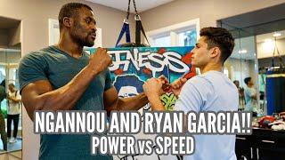 FRANCIS NGANNOU tests his POWER against the SPEED of RYAN GARCIA!!