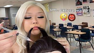 ASMR WEIRD girl INJECTS and EATS your HAIR in class ️ (realistic)