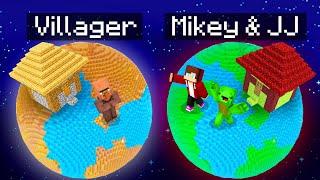 Villager Planet vs Mikey & JJ Planet Survival Battle in Minecraft (Maizen)