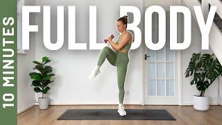 10 MIN FULL BODY WORKOUT - with Light Dumbbells, All Standing, Low Impact | Monikafit