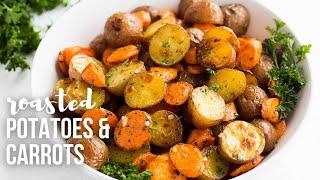 GARLIC BUTTER Roasted Potatoes and Carrots | The Recipe Rebel