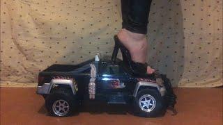 Giantess crush big toy car with heels ( the biggest car I ever crushed )