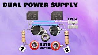 How to Make Dual power supply with automatic adjustment of the output voltage