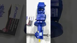 motorized screw jack includes a worm gear screw jack and an electric motor #screwjack #gearbox #cnc