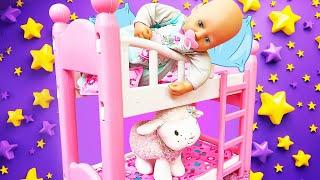 A new bunk bed for Baby Annabell doll. Unboxing and assembling new toy furniture for baby dolls.