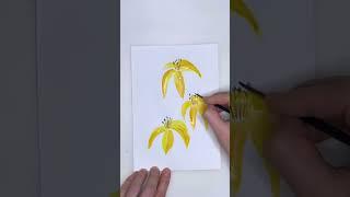 How to draw lilies is simple. Yellow lilies in watercolor. Tutorial on drawing lilies in watercolor.