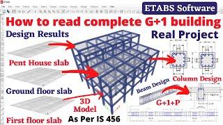 How to Read complete reinforcement details for G+1 in ETABS software | structural design | etabs |