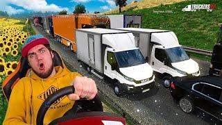 ДОРОГА ДУРАКОВ 3 ЧАСА ПРОСТОЯЛИ В ПРОБКЕ - ДЕРЖИМ ОБОЧИНУ в ETS 2 MP - Euro Truck Simulator 2 + РУЛЬ