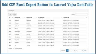 Add CSV Excel Export Button in Laravel Yajra Datatable