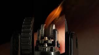 Flame formation in the lighter, 200 times slower