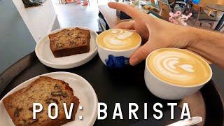 POV: Coffee shop owner during morning rush