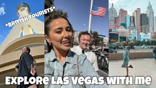 EXPLORE LAS VEGAS WITH ME TRAVEL VLOG|*BRITISH TOURISTS* NEW YORK, THE STRATOSPHERE & MORE