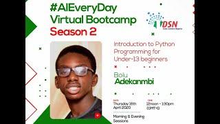 Intro Python Programming for Machine Learning for kids & beginners by Mobolurin (Bolu) Adekanmbi