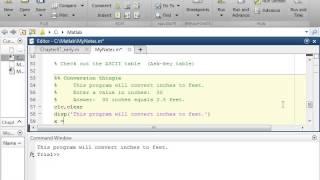 Input and Output Practice in Matlab