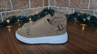 BOOTS-MOCASINS FOR WOMEN WARM AND STYLISH  HOOK  CROCHET SHOES