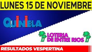 Resultados Quinielas Vespertinas de Córdoba y Entre Rios Lunes 15 de Noviembre