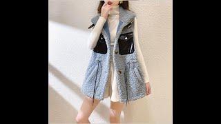 2020 Female vest coat autumn winter new imitation lamb wool student fashion casual stand collar