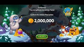 Season's biggest mega prize 2million coin done!! Solitaire Grand Harvest season completion video!