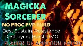 ESO Best Magicka Sorcerer NO Proc PvP Build Guide for FOA | INSANE Survivability HIGH Burst Dmg