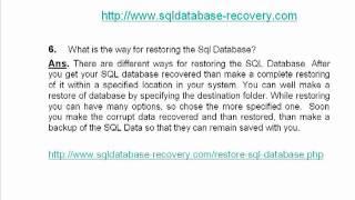 How to recover the corrupt SQL Database