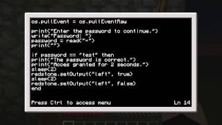 Minecraft Computercraft Tutorial - Password Protected Door