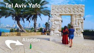 Walking in Jaffa, Yafo Beach, Gate of Faith in Abrasha Park, Jaffa's Flea Market, Israel