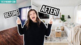 BEFORE & AFTER: My tiny living room got a BIG makeover!! | Tiny Cabin Airbnb Renovation