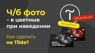 Как сделать ч/б фото цветным при наведении в Zero Block тильда? Простая пошаговая анимация в Tilda.