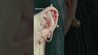 butiful Ear Piercings Earring Design  Multiple #piercing#earringshorts​ #earpiercin#piercingideas​ ​