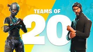 NEW UPDATE!! *TEAMS OF 20 GAME MODE* (Fortnite Battle Royale)