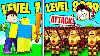 UPGRADING 1 NOOB to 100,000 GOD ARMY in ROBLOX!