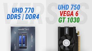 UHD Graphics 770 (DDR5/DDR4) vs UHD 750 vs Vega 6 vs GT 1030: Test in 8 games at Full HD [1080p]