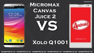 Compare Online Xolo Q1001 VS Micromax Canvas Juice 2 Price, Specification, Review