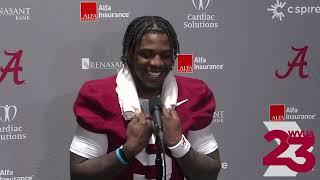 Alabama WR Germie Bernard Post Practice - Wednesday 3/5/25