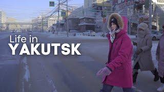 Walking around Yakutsk | public transport, open-air market and building at -50°C, -58°F