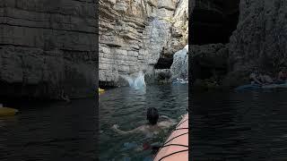 22 meter Cliff Jumping on kayak tour in Pula with Active Istria - Explore the   BLUE CAVE